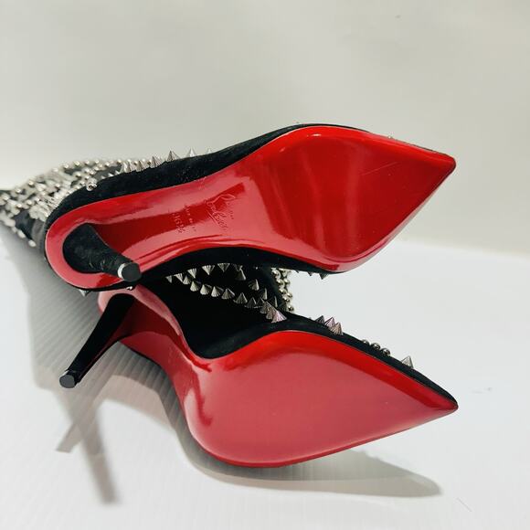 Christian Louboutin 36.5 US 6.5 Astrilarge Botta Pika 100 Black Suede Boots NWOB - Picture 9 of 10